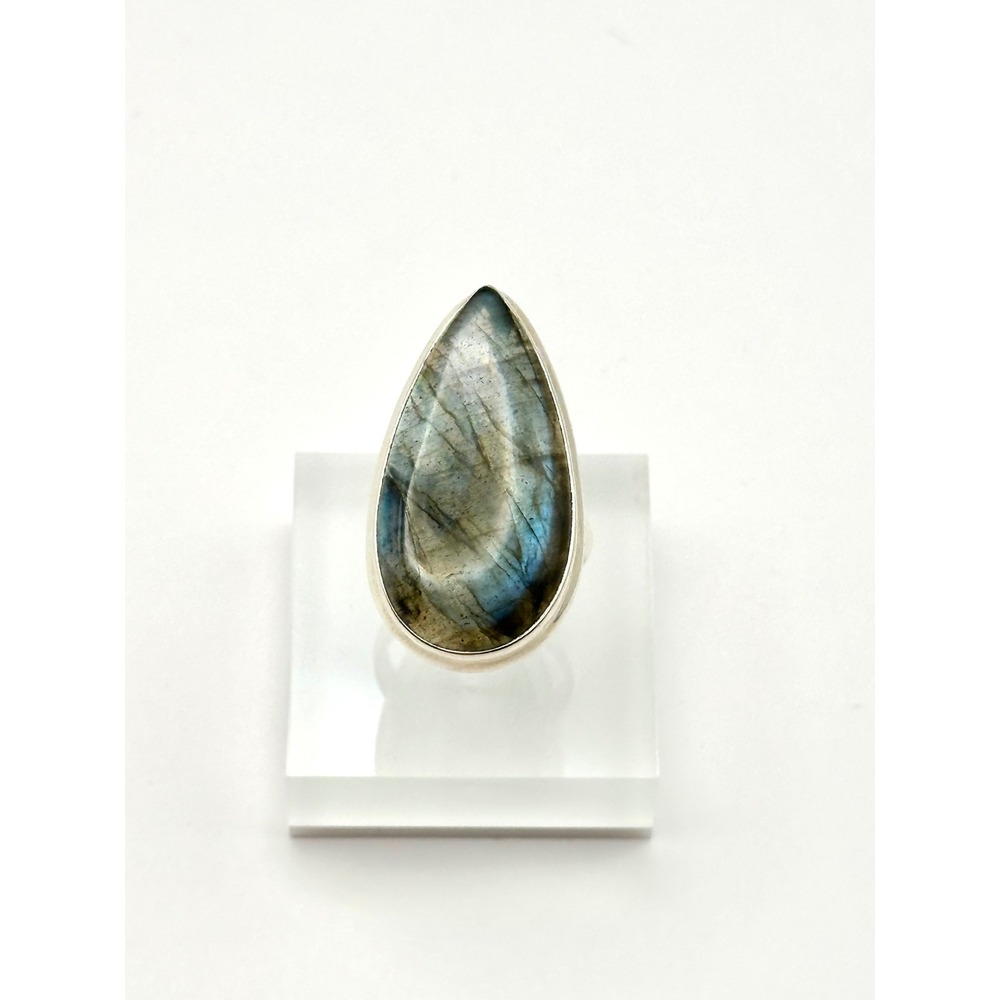 Labradorite Sterling Silver Statement Ring Size 8 - image 1